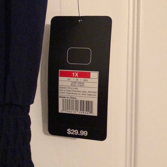 NWT. Pure Energy navy shirt dress. - Picture 3 of 8